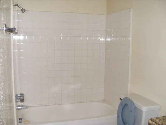 a bathroom with a shower and a bathtub