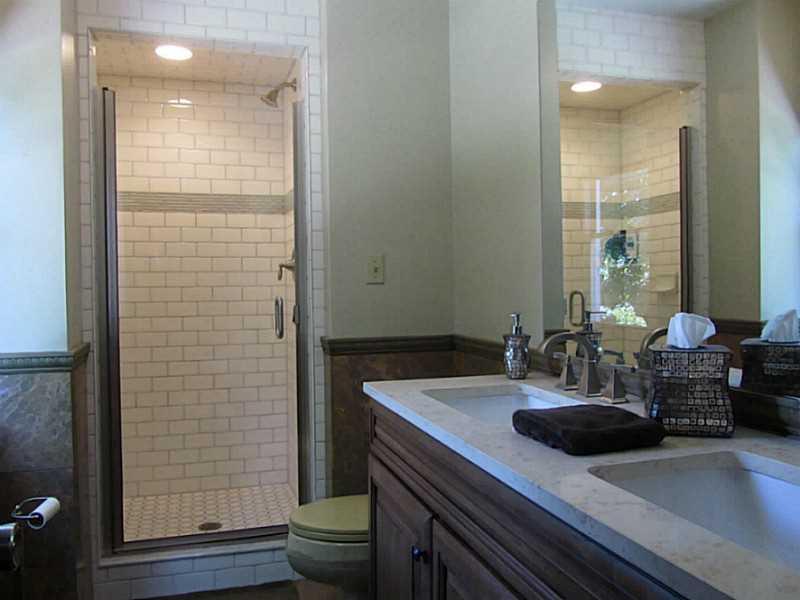120 South Camp Run Road Fombell, PA 16123 - Photo 13 of 25 Master Bath/Spa. Master Bath with ceramic shower and glass door, double bowl vanity, Italian marble floor and half paneled walls with chair rail.
