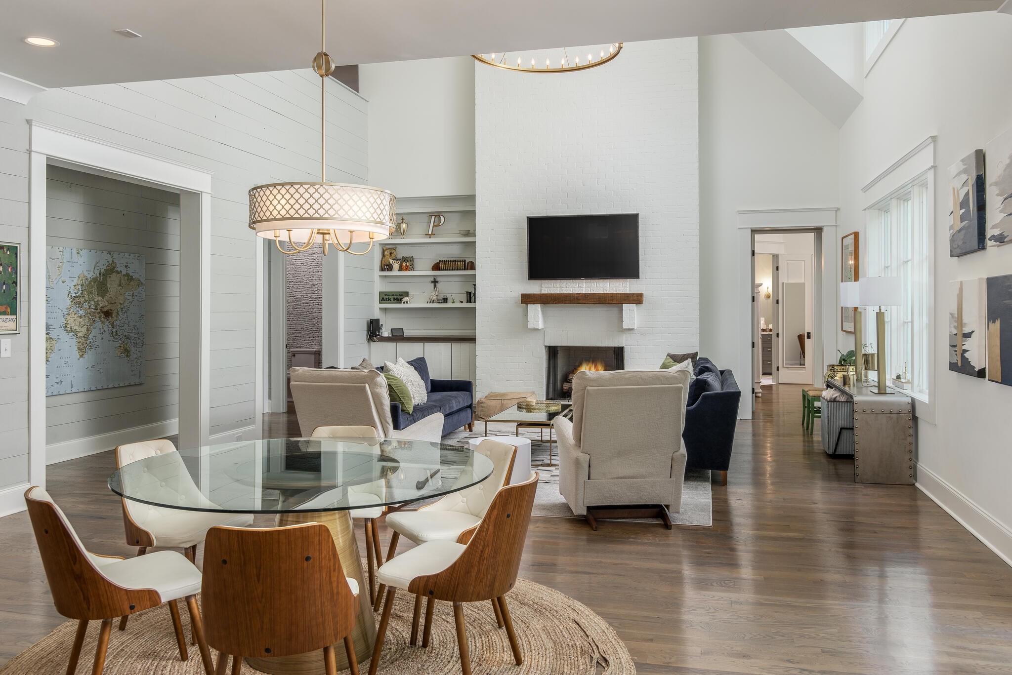 3520 Trimble Road Nashville, TN 37215 - Photo 17 of 44 a dining room with furniture a chandelier and wooden floor
