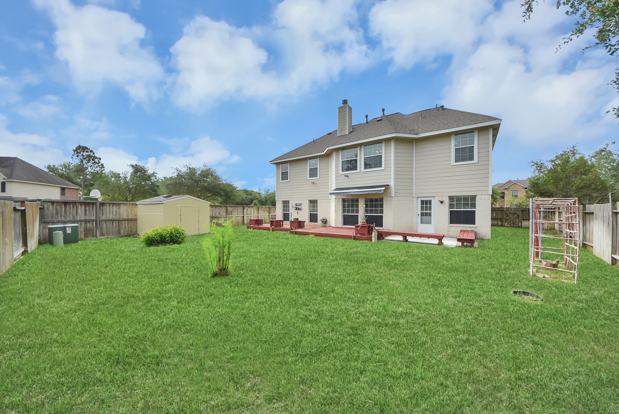 14103 Imperial Wood Lane Rosharon, TX 77583 - Photo 30 of 36 Generous backyard retreat complete with storage shed and room for future pool or garden