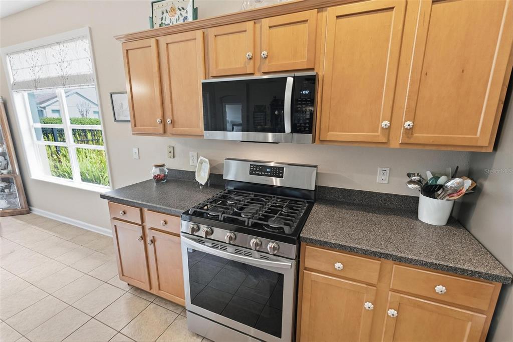 207 Coleton Lane DeLand, FL 32724 - Photo 20 of 65 a kitchen with stainless steel appliances granite countertop white cabinets and a stove top oven