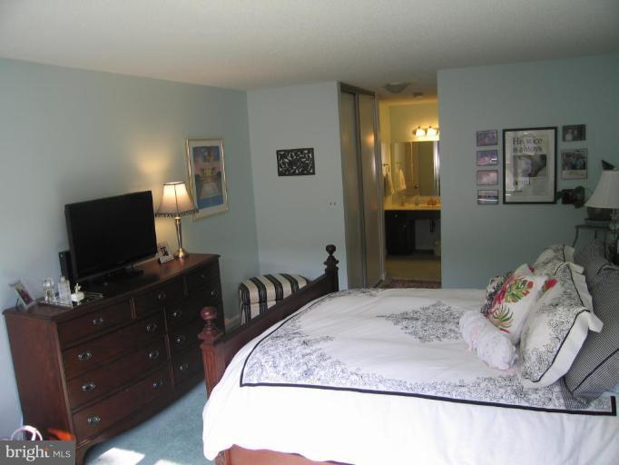 1077 30th Street Northwest, Unit 304 Washington, DC 20007 - Photo 12 of 27 a bedroom with a bed and flat screen tv