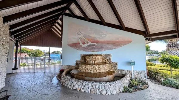 a view of a porch with furniture
