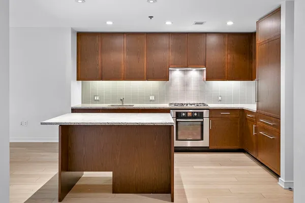 a view of a kitchen with a stove