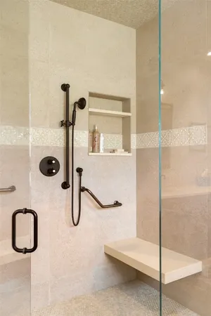 a bathroom with a shower
