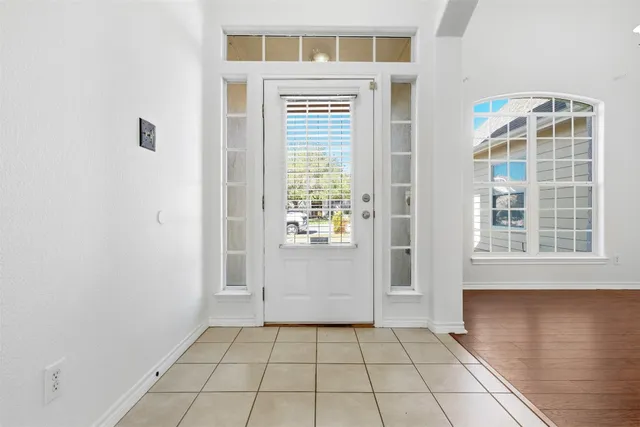 a view of an entryway with a window