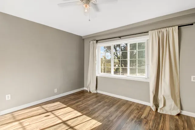 a view of back yard of the house