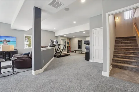 a view of a livingroom with furniture and a view of living room
