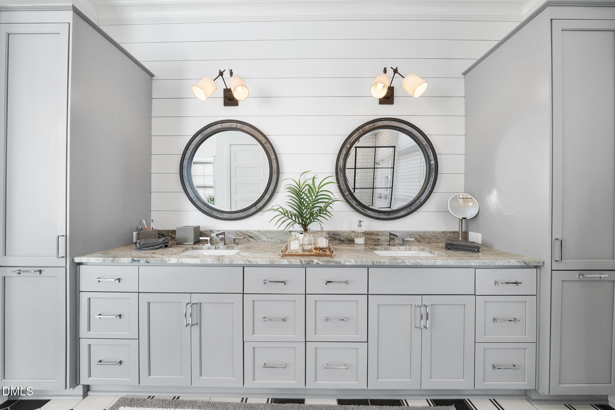 935 Estate Road Semora, NC 27343 - Photo 38 of 75 a bathroom with a granite countertop double vanity sink and a mirror
