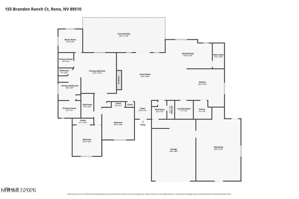 155 Brandon Ranch Court Reno, NV 89510 - Photo 39 of 39 Floor Plan