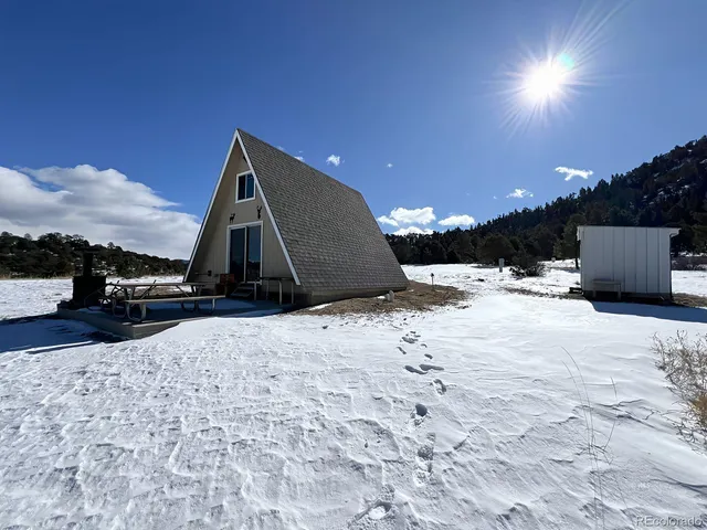 a view of a road with a snow on the road