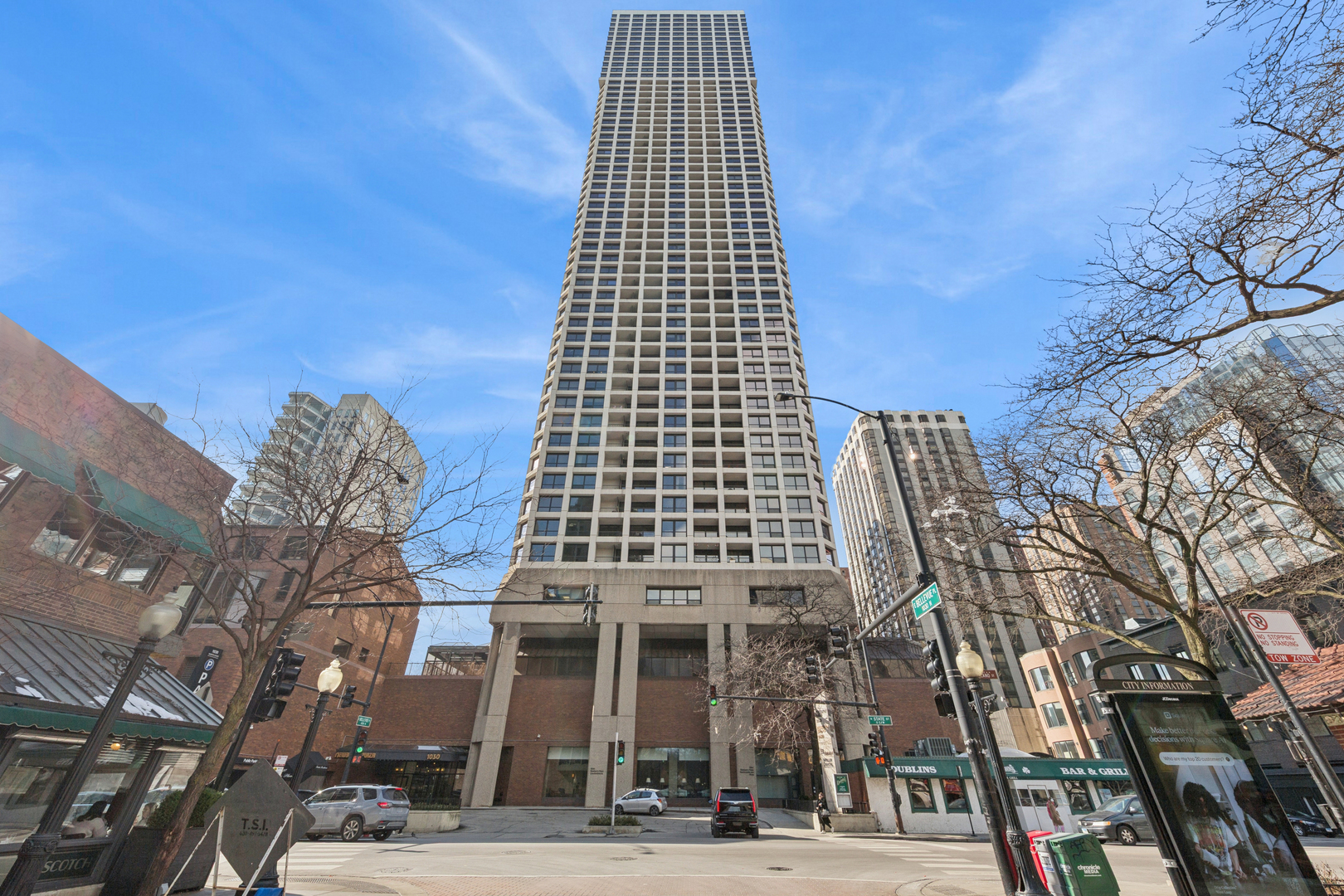 a front view of a building