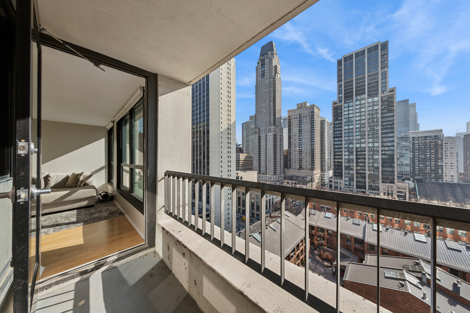 1030 North State Street, Unit 10K Chicago, IL 60610 - Photo 14 of 17 a view of a balcony with city view