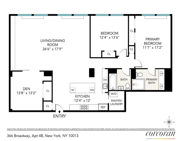 $3,298,000 | 366 Broadway, Unit 4B | TriBeCa