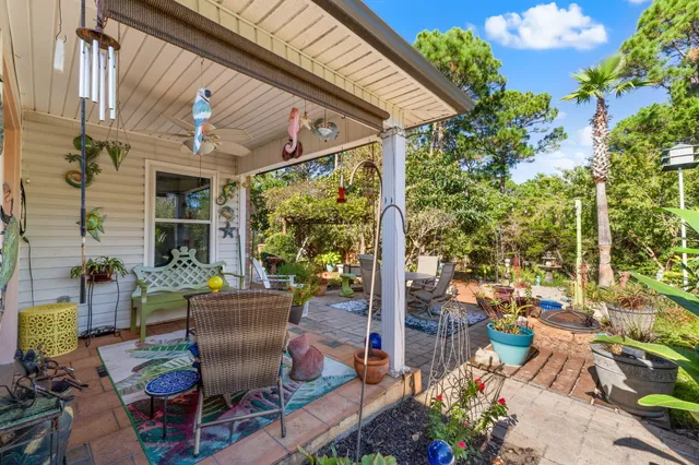 a backyard of a house with lots of green space