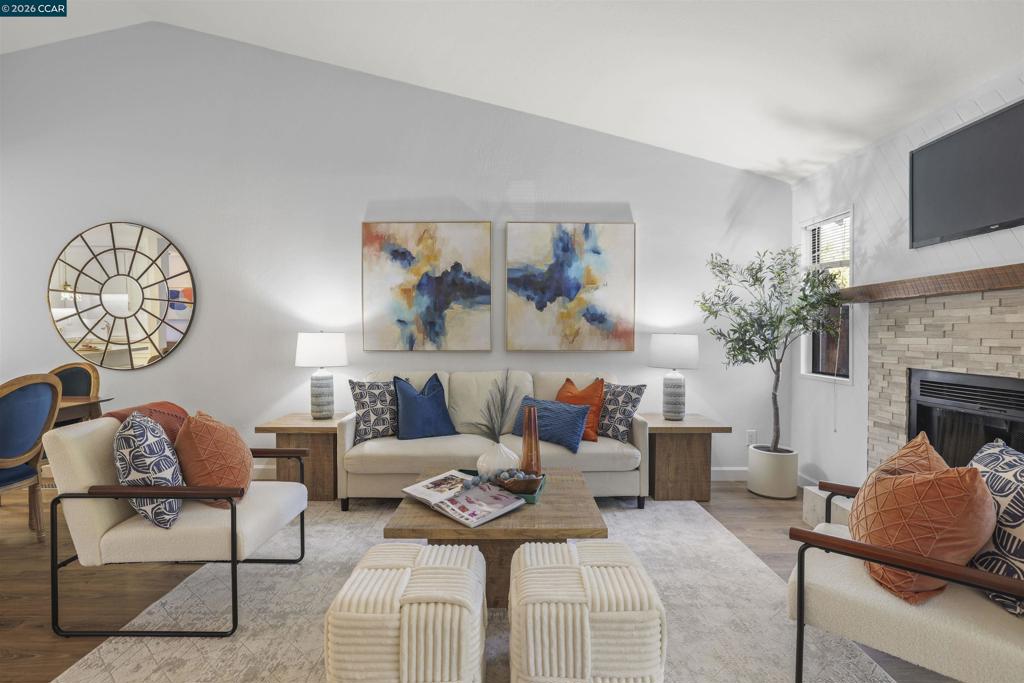 2-2 Donegal Way Martinez, CA 94553 - Photo 4 of 27 Spacious living area high ceilings fireplace