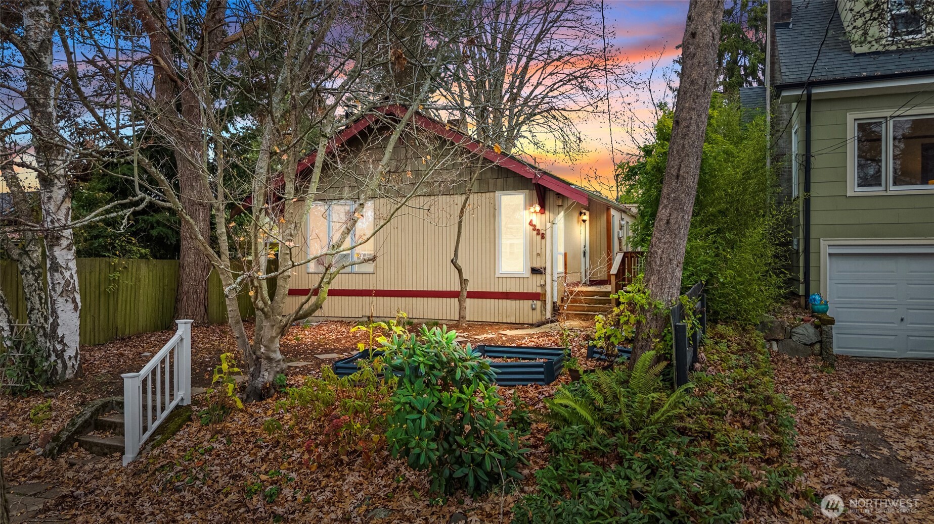 a backyard of a house with lots of green space