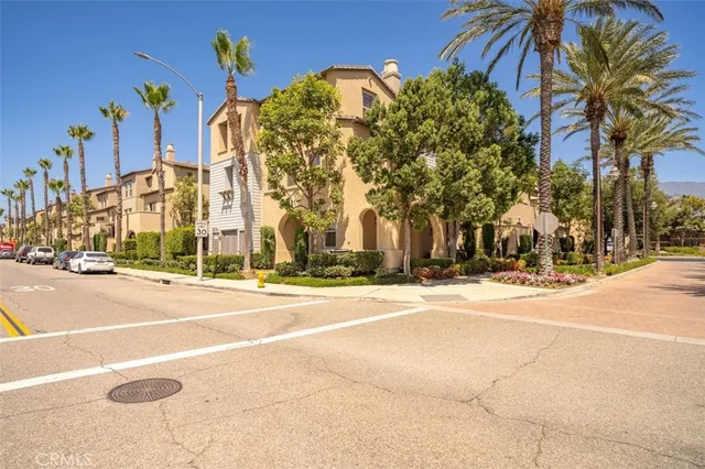 a view of a building with a street