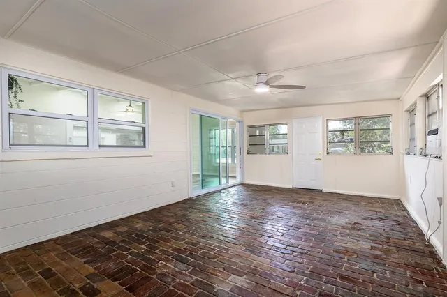 a view of backyard with green space