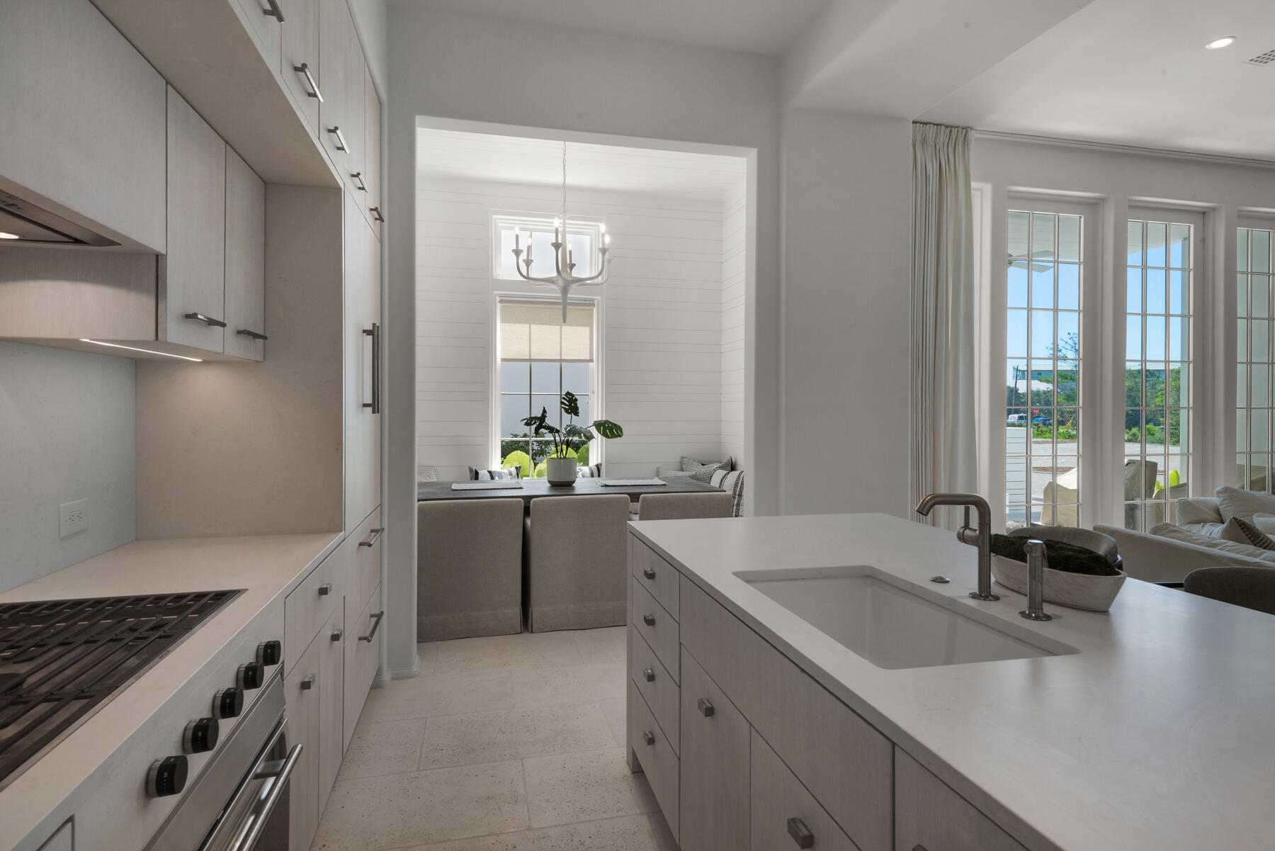 25 Stella Way Inlet Beach, Unit M 7 Inlet Beach, FL 32461 - Photo 5 of 48 a kitchen with granite countertop a sink stove and cabinets