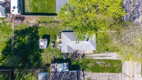an aerial view of a house