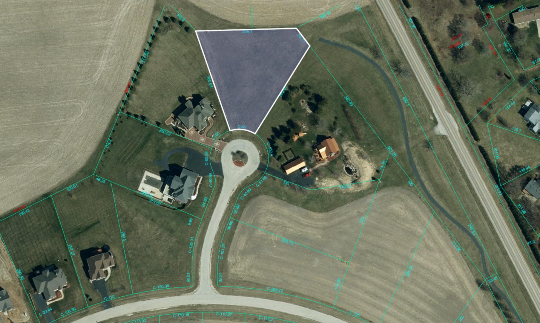 an aerial view of a house