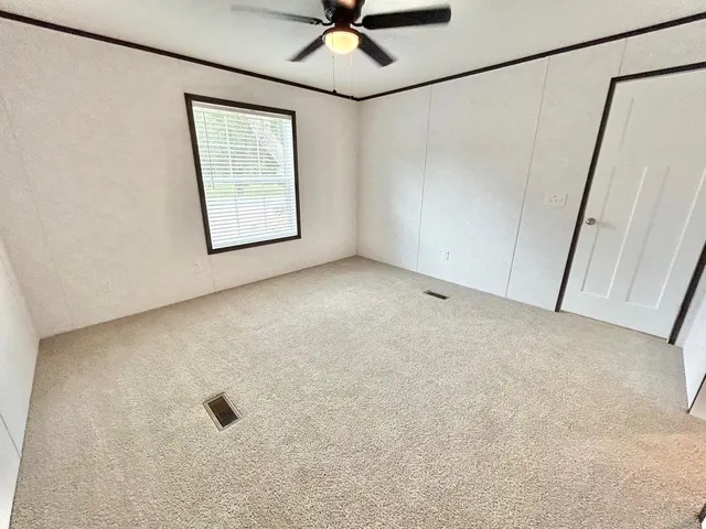 an empty room with a window