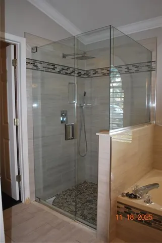 a bathroom with a shower