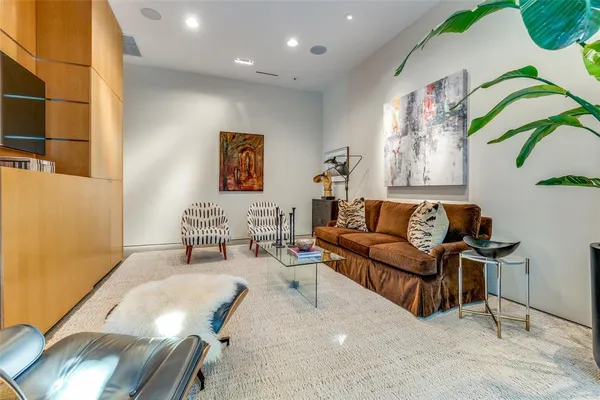 a living room with furniture
