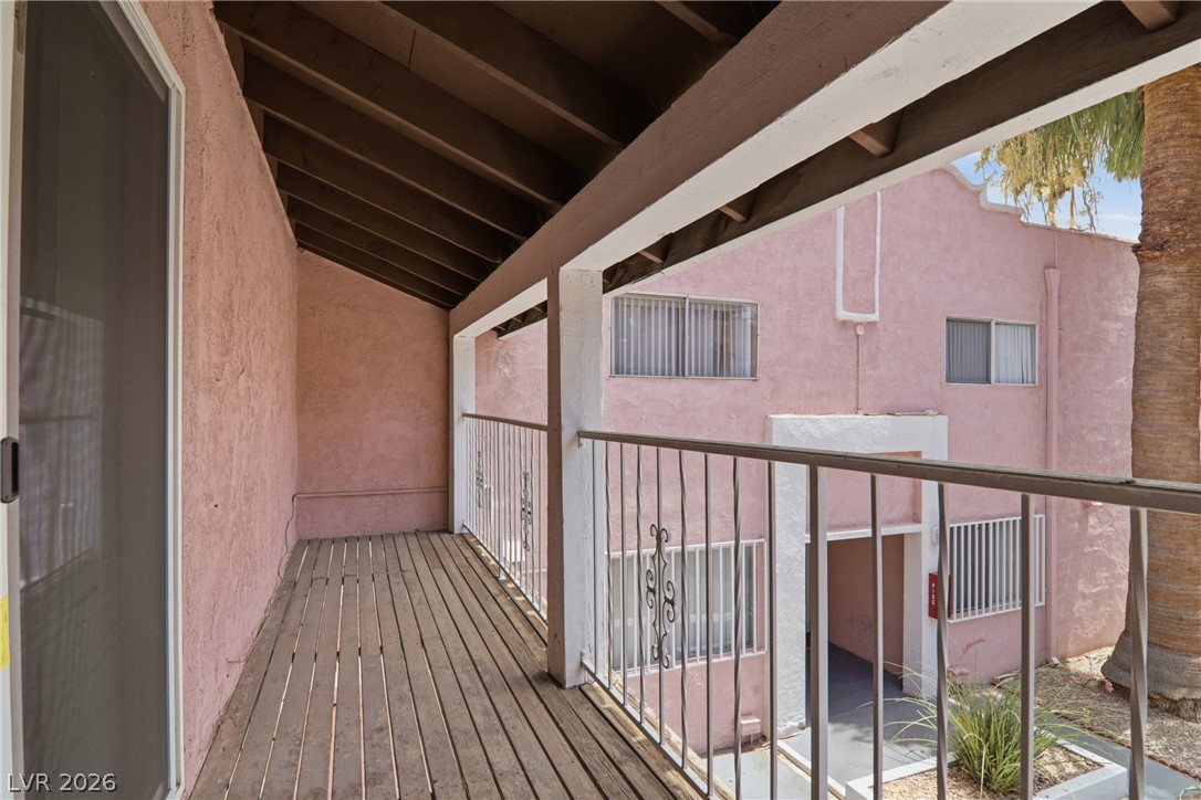 2274 East Desert Inn Road Las Vegas, NV 89169 - Photo 31 of 41 A spacious private patio, ideal for outdoor relaxation, overlooks the property's exterior.