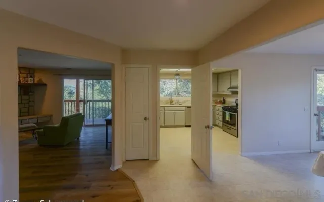 wooden floor and windows in a room