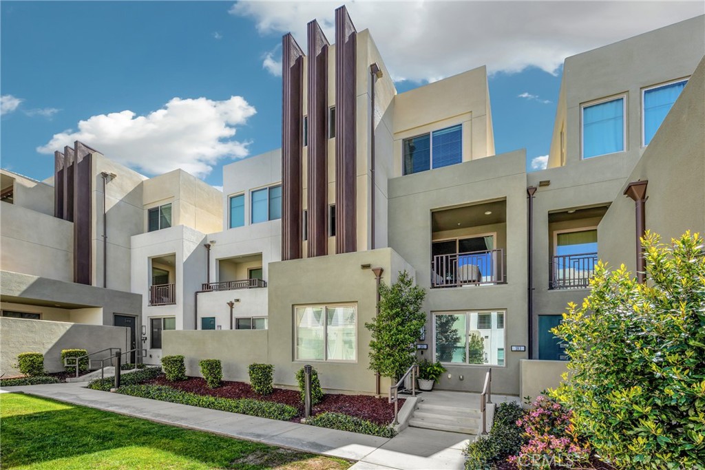 a view of a building with many windows