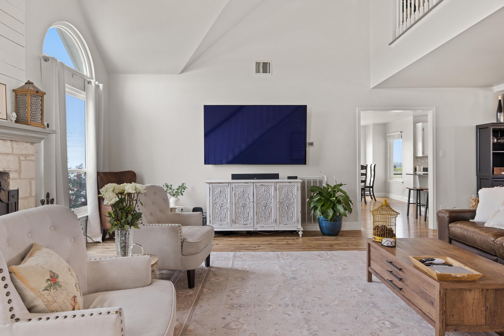 1283 Rattlesnake Trail Burnet, TX 78611 - Photo 8 of 40 a living room with furniture and a flat screen tv