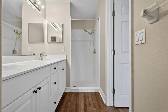 a bathroom with a shower