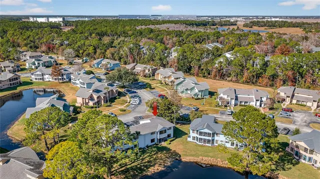an aerial view of residential building with outdoor space
