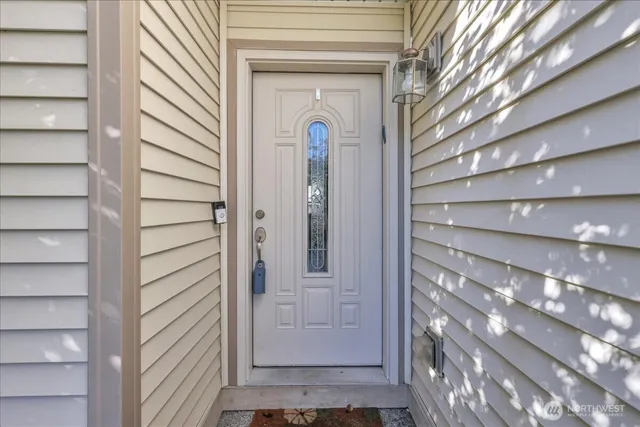 a view of a door of the house