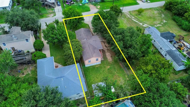 an aerial view of garden