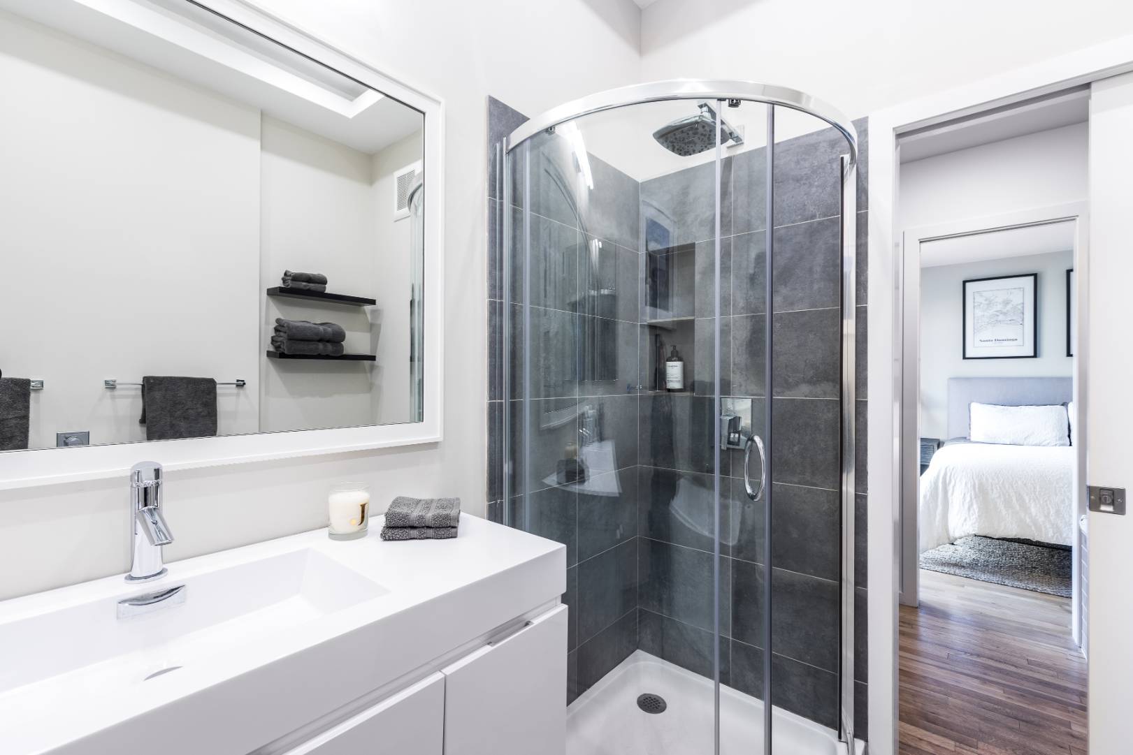 54 Johnson Avenue Southampton, NY 11968 - Photo 18 of 24 a bathroom with a sink and a mirror