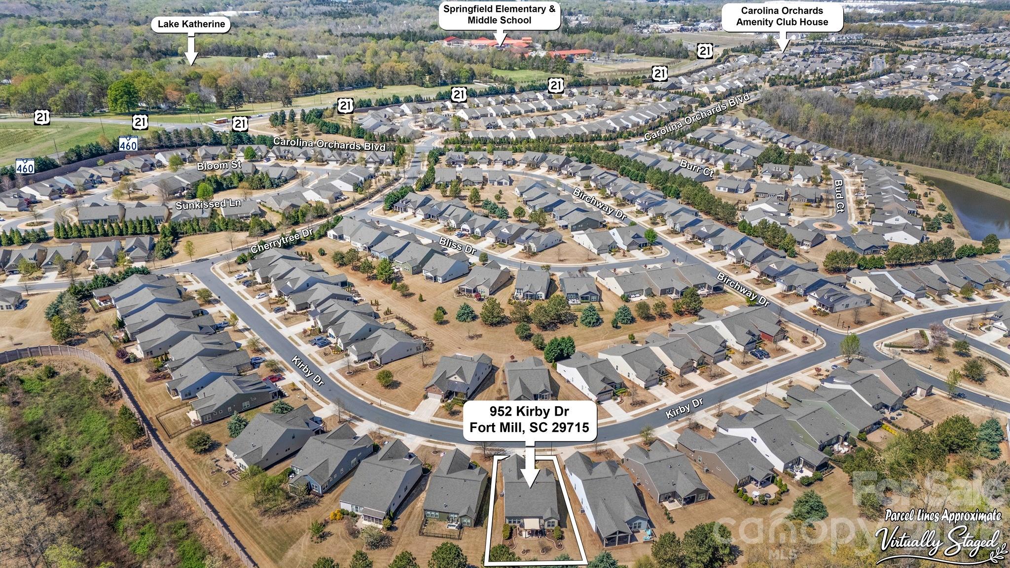 952 Kirby Drive Fort Mill, SC 29715 - Photo 39 of 42 an aerial view of residential houses with outdoor space