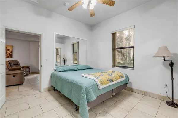 a bedroom with a bed chair and a window