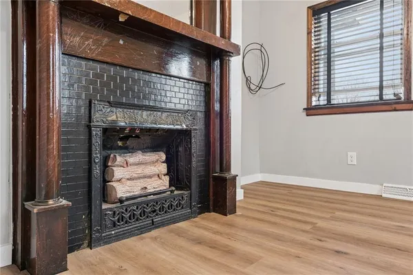 a door with a bench in front of it