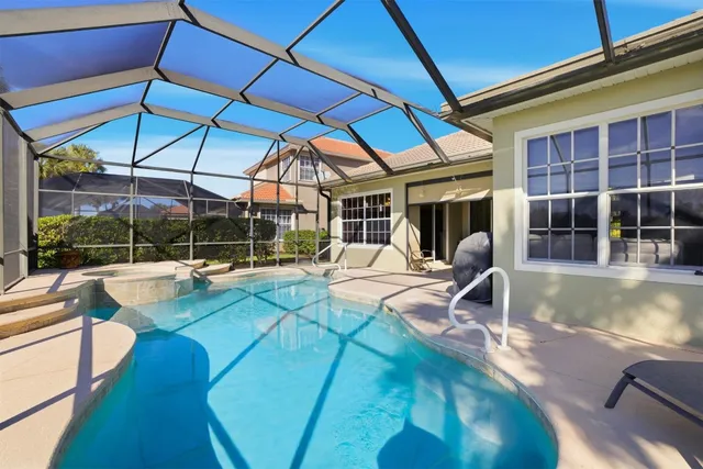 a view of outdoor space with swimming pool