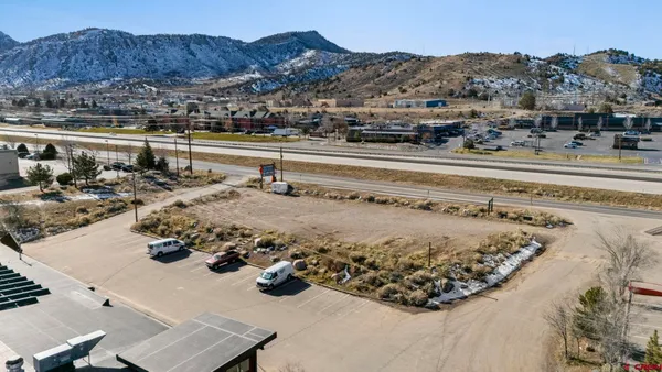 a view of a water with a mountain