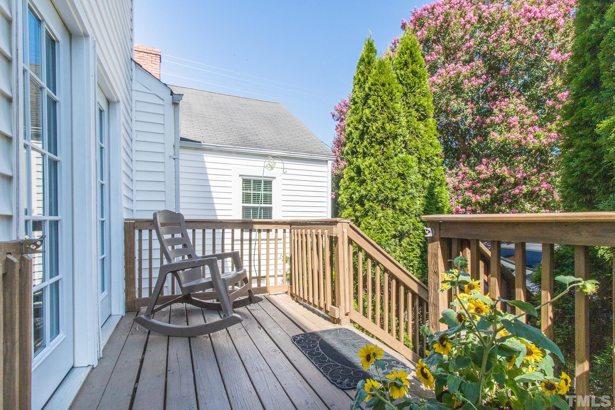 3620 Guess Road Durham, NC 27705 - Photo 30 of 41 a view of balcony with wooden floor and fence