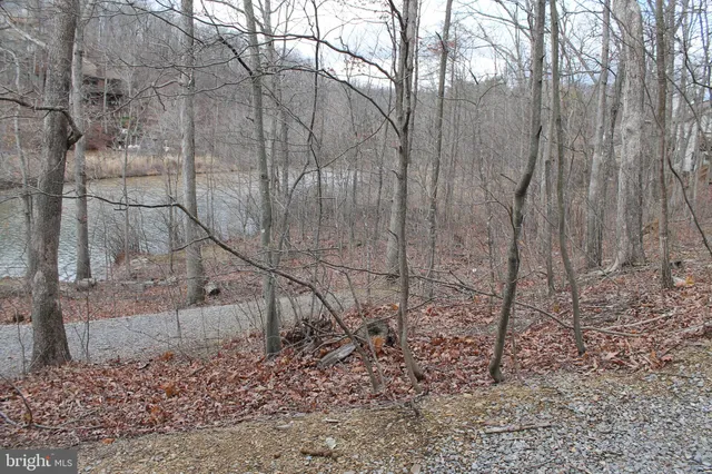 a view of a lake with houses