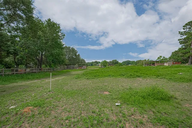 a view of a field with clear sky