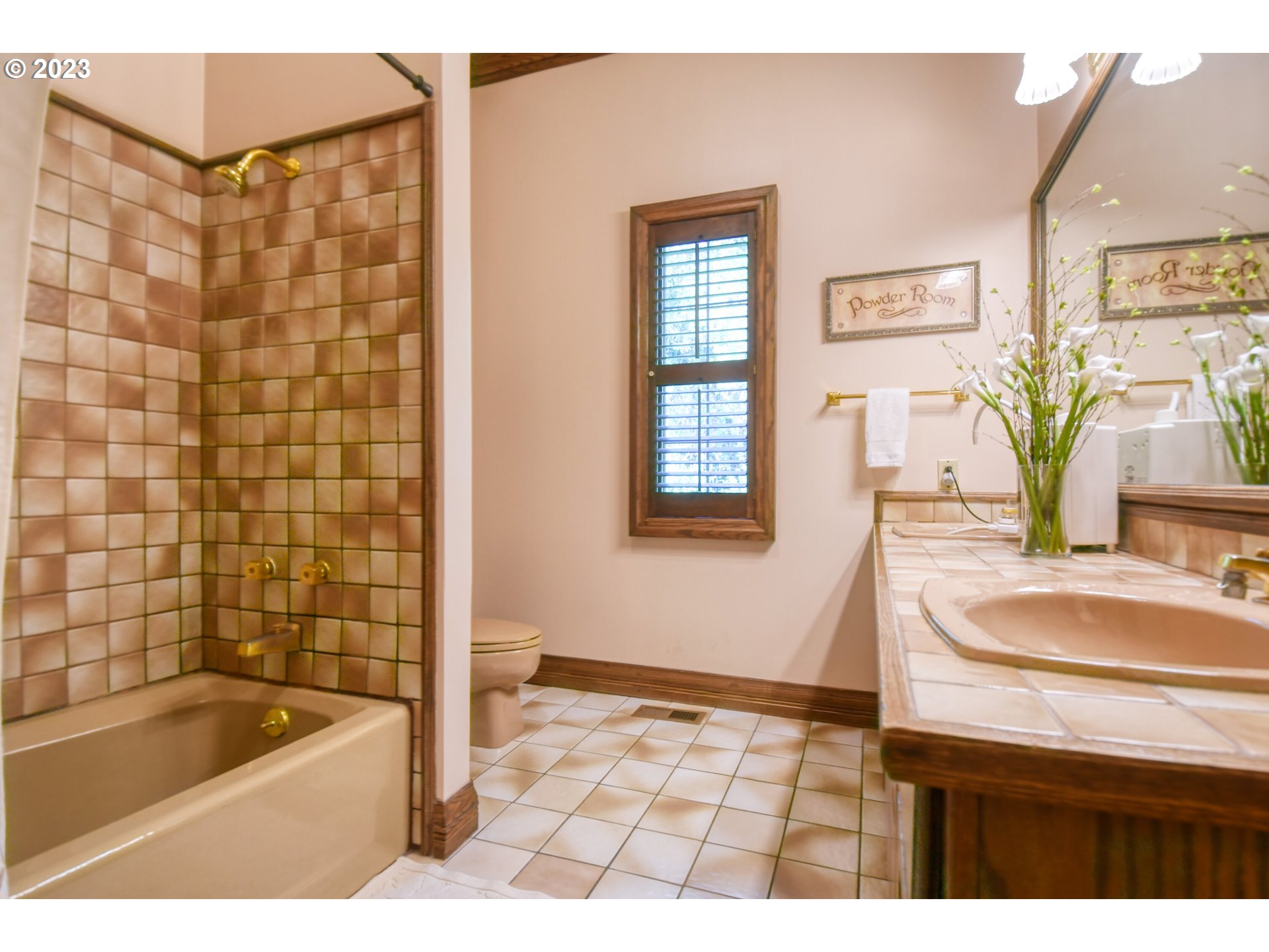 1092 Skyline Drive Pendleton, OR 97801 - Photo 36 of 47 a bathroom with a sink a bathtub a window a shower and a sink