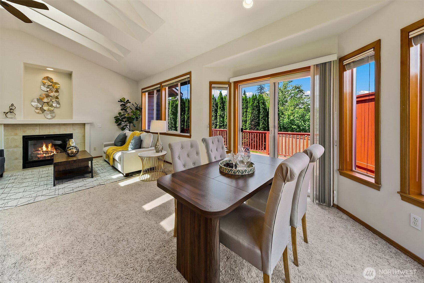 20604 Damson Road Lynnwood, WA 98036 - Photo 10 of 24 a living room with furniture and a fireplace