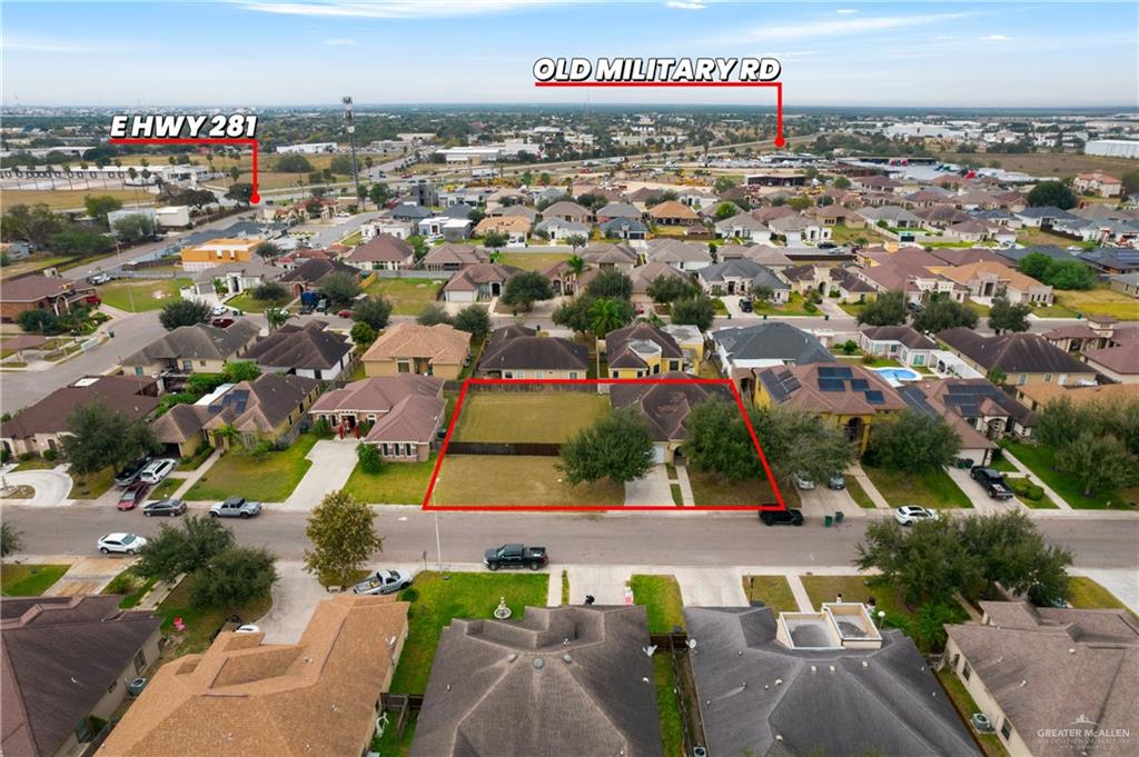 210 North 18th Street Hidalgo, TX 78557 - Photo 21 of 24 Aerial view of residential area with property boundaries highlighted
