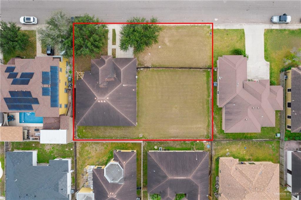 210 North 18th Street Hidalgo, TX 78557 - Photo 22 of 24 Aerial perspective of suburban area with property boundaries highlighted